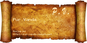 Pur Vanda névjegykártya